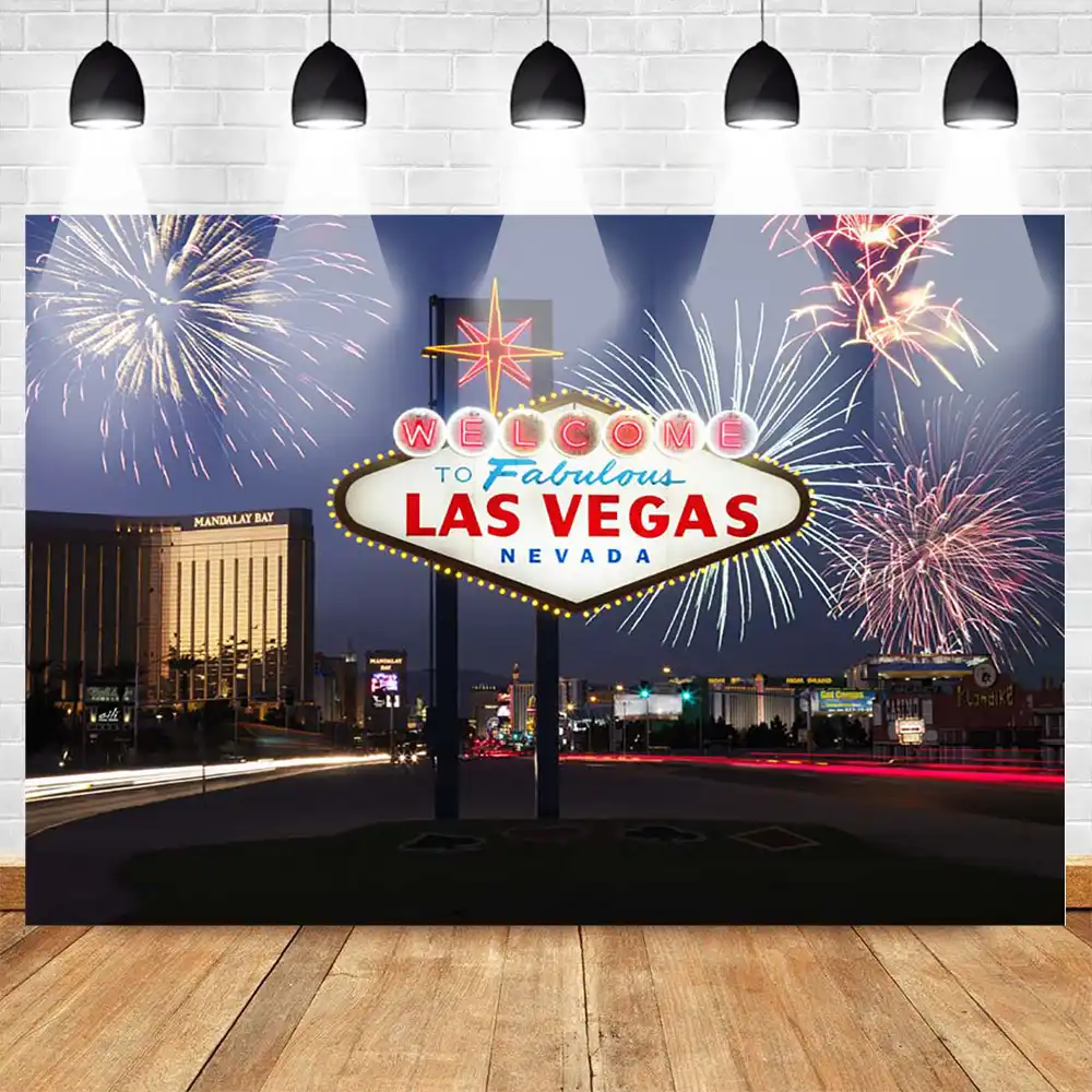 Boas Vindas Las Vegas Tema Festa De Fundo Para A Fotografia Fogos De Artificio Noite Fundo Da Cidade Aniversario Banner Prop Famosos Locais Turisticos Aliexpress