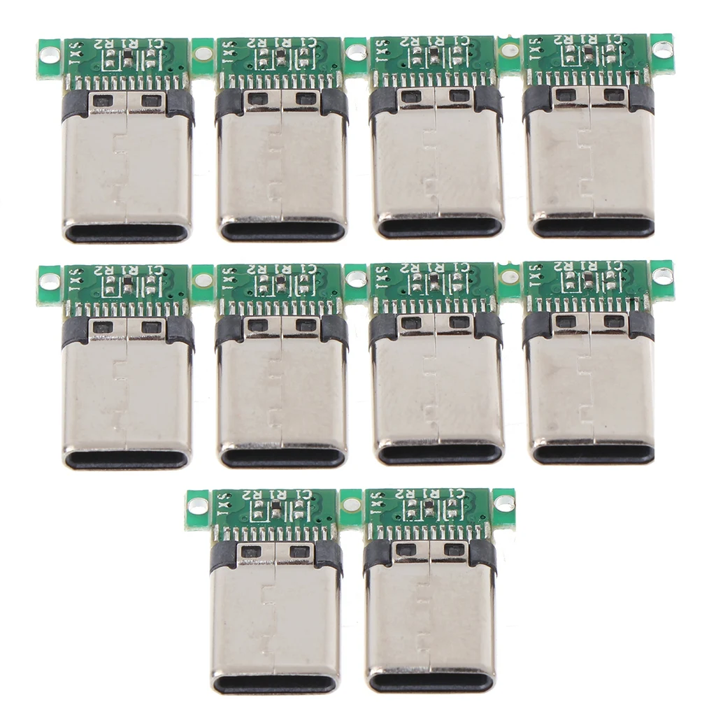 

10PC USB-3.1 Welding Male Jack Plug Connector PCB Board Plugs Data Line Terminal