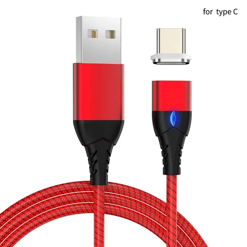 Магнитный 5А супер быстрый кабель для зарядки USB к TypeC 1 м передача данных QC3.0 Быстрая зарядка кабель для мобильного телефона 14PIN нейлоновый шнур 100 см - Цвет: Red