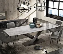 Rama Dymasty-Juego de comedor nórdico, mesa de mármol para cena, mesa à manger en madera, para el hogar