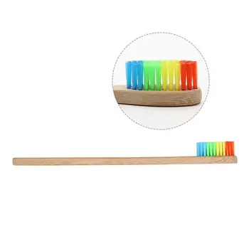 

8Pcs Natural Bamboo Toothbrush Made with Rainbow Nylon Infused Bristles X7YB