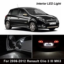 15 pces 100% nenhum erro conduziu o jogo interior da luz do tronco do mapa da leitura do bulbo para 2006-2012 renault clio 3 iii mk3 hatchback grandtour