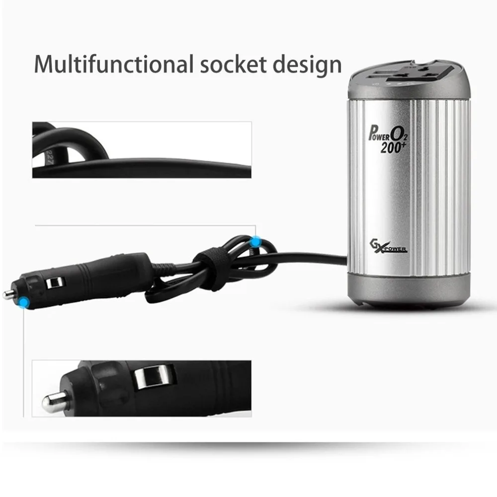 XP анион автомобильный источник питания 12V до 220V инвертор с двумя портами usb to-200