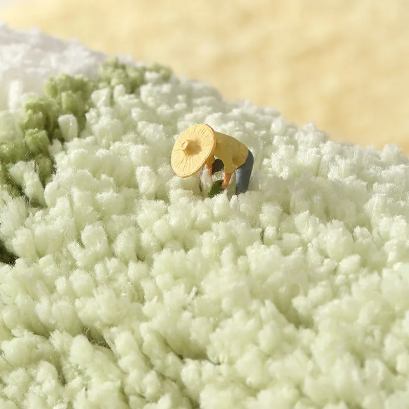 Cute Animal Bath Mat Non-slip Flocking Bathroom Door Mat Absorbent Foot Mat Super Soft Thick and Comfortable Bathroom Rug Carpet