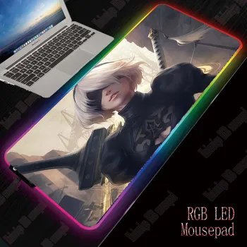 

XGZ Nier Automata Gaming RGB Large Mouse Pad Gamer Mouse Mat Computer Mousepad Led Backlight Anime Mause Pad Keyboard Desk Mat