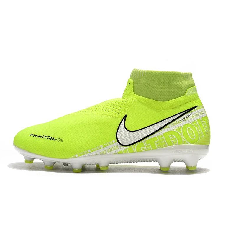 Футбольные Бутсы Nike Phantom VSN Shadow Elite DF AG 39-45, черные люкс белые бесшовные кроссовки, мужские футбольные бутсы Nike - Цвет: Зеленый