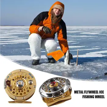 

Fly Fishing Wheel Portable Practical Plastic Steel Gold Spool Gear Trolling Reel Drum Wheel Fishing Reel