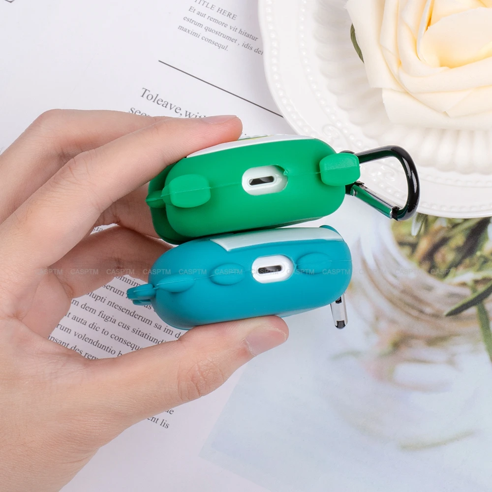 Мягкий силиконовый чехол из ТПУ с рисунком динозавра для Airpods 1, 2, чехол для AirPods 1 с крюком, защитный противоударный чехол для наушников