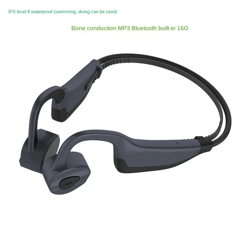 Free shipping Bone conduction Bluetooth headset 5 0 movement waterproof Support memory card Intelligent noise reduction