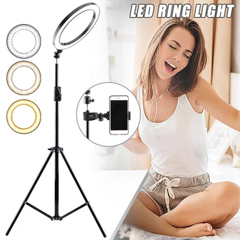 

16cm LED Ring Light Lamp Selfie Camera Phone Studio Stand Video Dimmable Ring Light I88