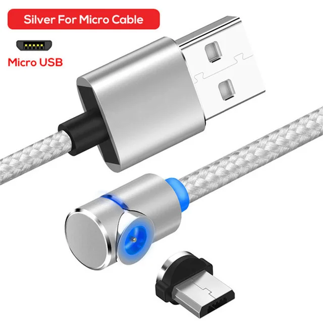 1 м 2 м Магнитный Micro USB кабель для iPhone samsung huawei usb type C Магнитный зарядный кабель USB C кабели для мобильных телефонов - Цвет: Silver for Micro