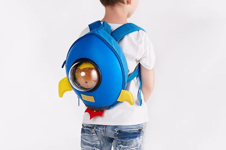Детский Школьный рюкзак, мини школьные сумки, 3D мультяшная ракета, милая сумка на плечо для маленькой девочки, школьные сумки для малышей, подарок для мальчика