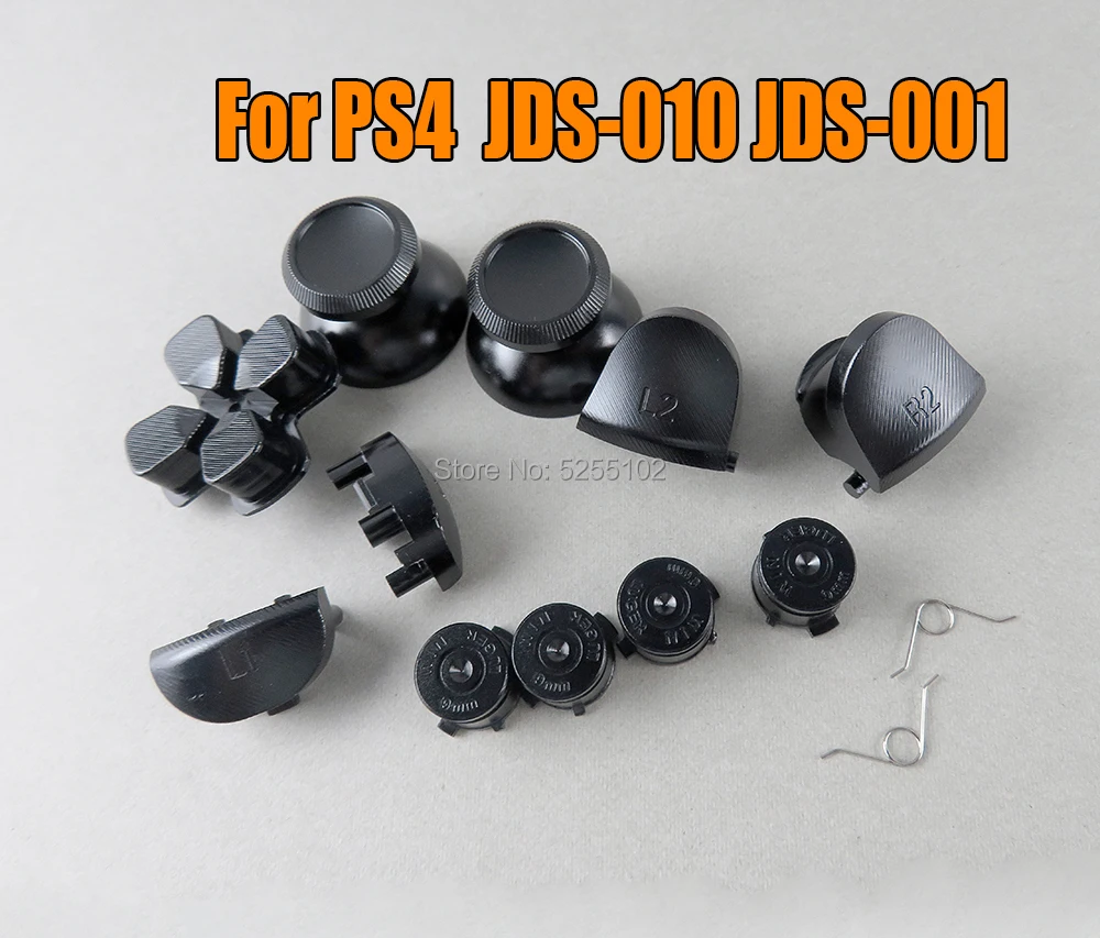 3Set Metallo Analogico Joystick Levetta Levetta Tappi Azione D-Pad Pulsanti Molla Per Sony Playstation Dualshock 4 Ps4 Jds-001 Jdm010