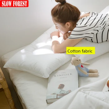 

Slow Forest Cotton Bed Pillow Student Body Pillow Soft Ultra-thin Protection Cervical Spine Flat Pillow for Pregnant