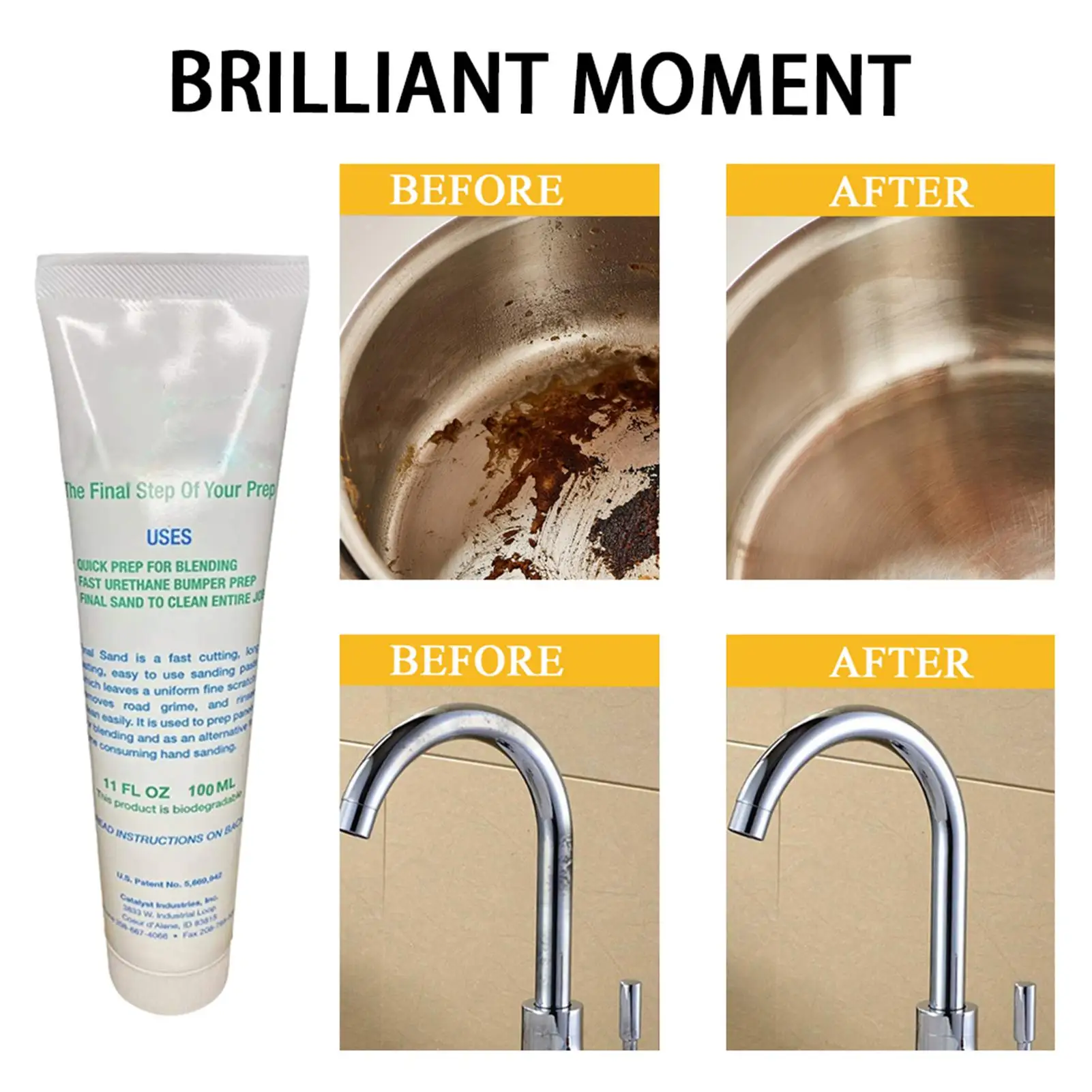 

Stainless Steel Metal Rust Remove Cream Useful Kitchen Knives Pots Cleaning Tool