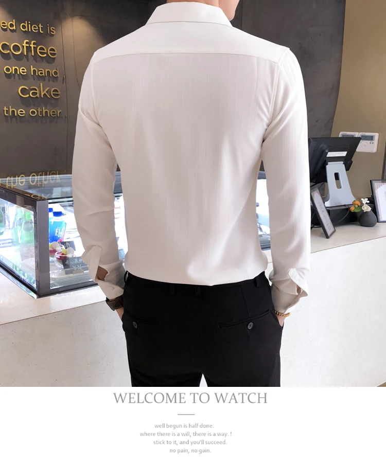 Частичный порог рубашка мужская мода 2019 формальная одежда мужские деловые костюмы рубашки с длинным рукавом мужские повседневные рубашки