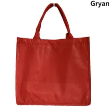 Многоразовый джутовый льняной сумка для покупок блонд красный с PU покрытием сумки холщовые сумки-шопперы для женщин продуктовый мешок большой