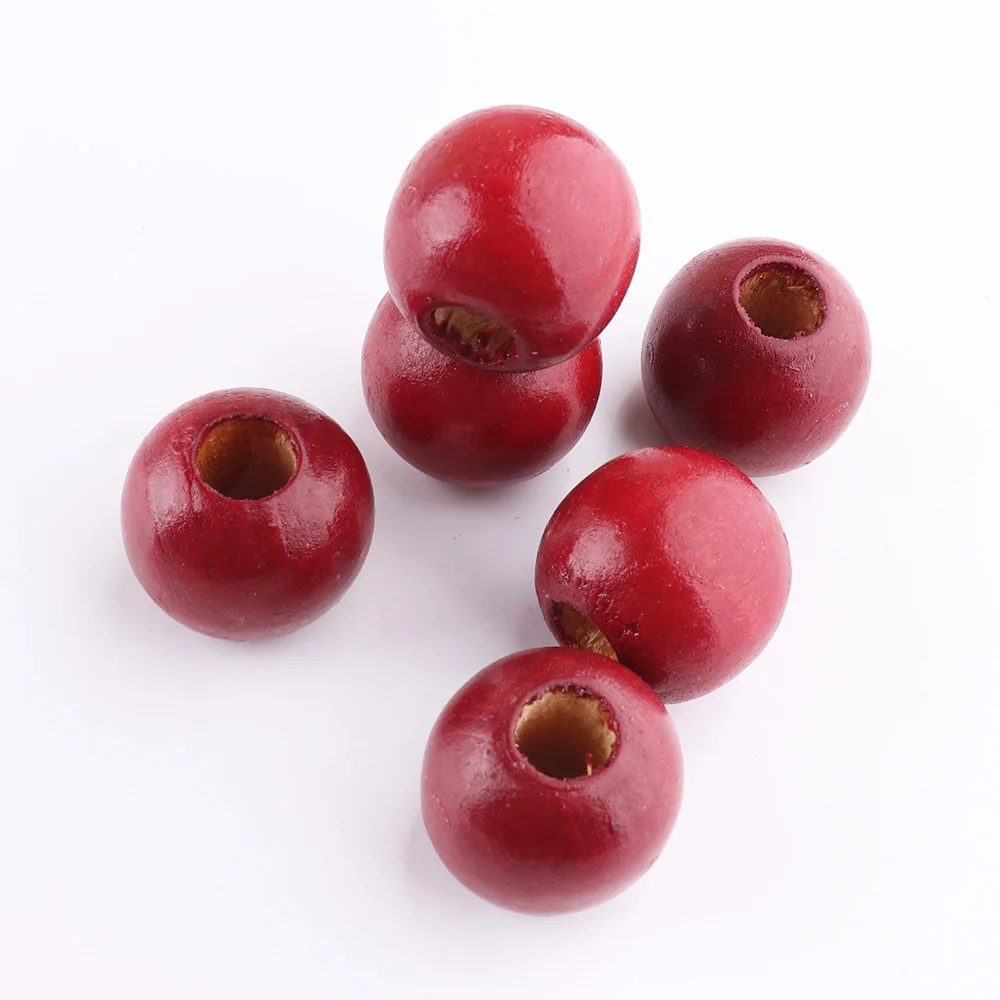 18 мм свободные деревянные бусины красное вино экологически чистые плоские круглые бусины для изготовления ювелирных браслетов DIY браслет ожерелье аксессуары