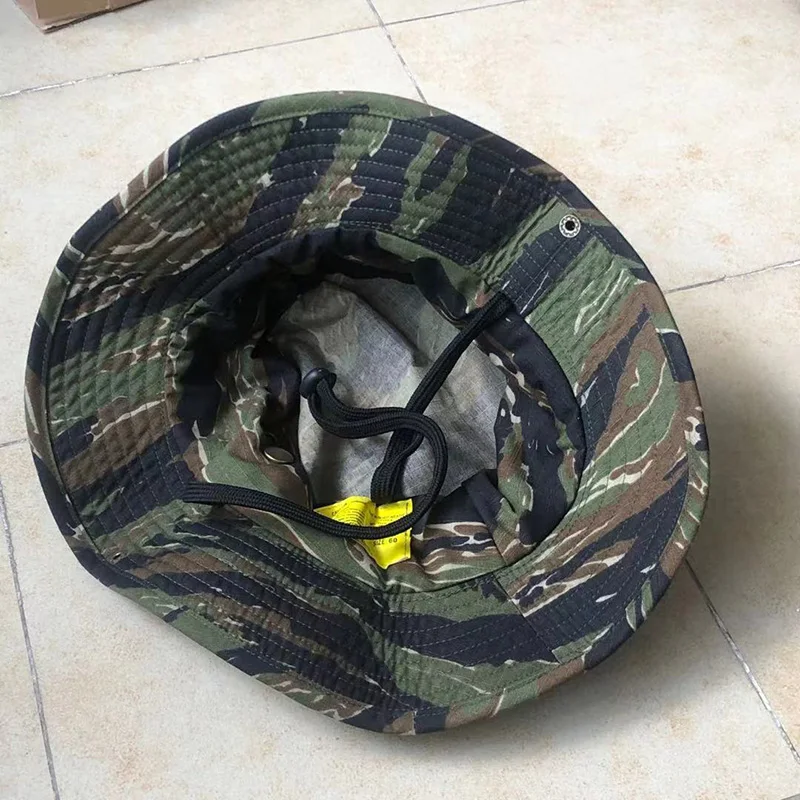 Outdoor Sports Round Brim Hat Tactical Jungle Tiger Spot A-TACS Desert Digital MCAD Camouflage Color Sunscreen