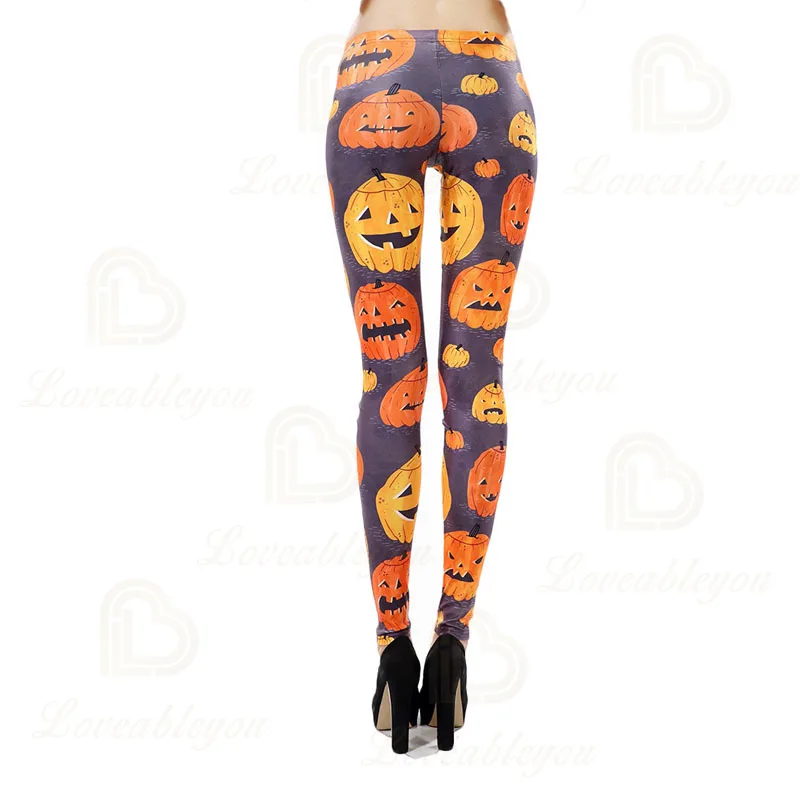 2020 Halloween Pumpkin Print Leggings Women Pants Digital Print Fitness Leggings