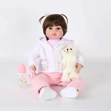 Baby reborn 55cm puppe baby mädchen weiche silikon puppen Boneca puppen Brinquedos metoo kinder Tag plüsch spielzeug geschenke(China)