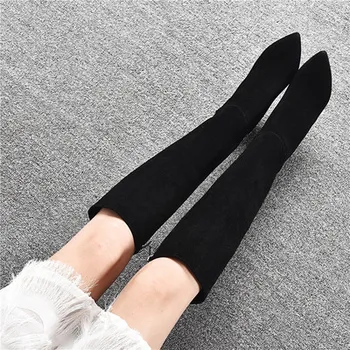 

New spring/summer 2019 women's side zipper boots with pointed toes and thin heels