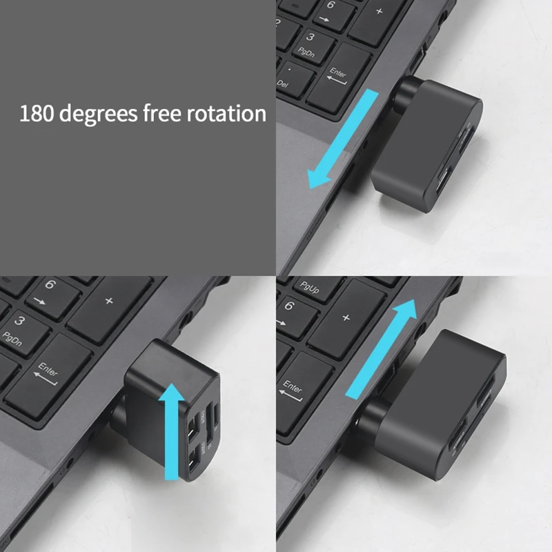 3 порта usb хаб Usb 2 0 концентратор вращающийся высокоскоростной USB Настольный