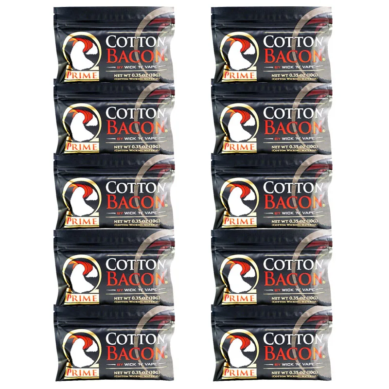 10 пакетов DIY атомайзер органический вейп бекон хлопок для RDA RBA RTA нагревательный