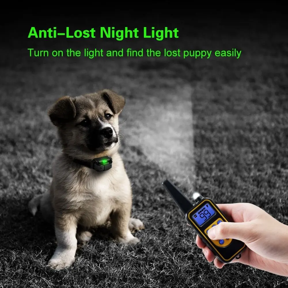 800m Pet Remote Control Dog Training Collar Waterproof Rechargeable Dogs Electric Bark stopper Shock Vibration Sound for 3 dogs