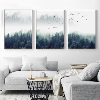 

Home Decor Forest Lanscape Wall Art Canvas Poster and Print Canvas Painting Decorative Picture for Living Room Nordic Decoration