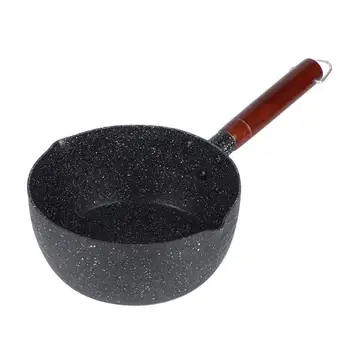 

Household Kitchen Aluminum Non-stick Stone Cooking Utensil Pot with Wooden Handle Cooking Utensil