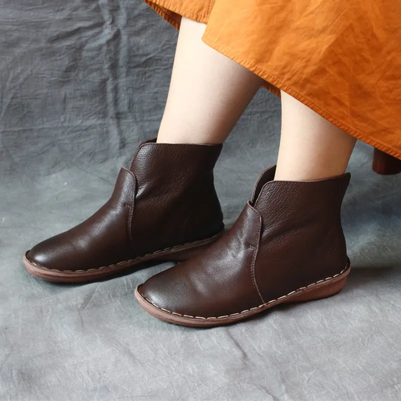 

Careaymade-Autumn&winter New Retro boots children's hand-made soft 100% real leather sewing pure handmade Casual boots,2 colors