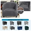 Arc-shaped Stretch Sofa Cover Round Single-seater Chair Cover Non-slip 1-seat Chair Covers for Hotel Internet Cafe Club Bar 3