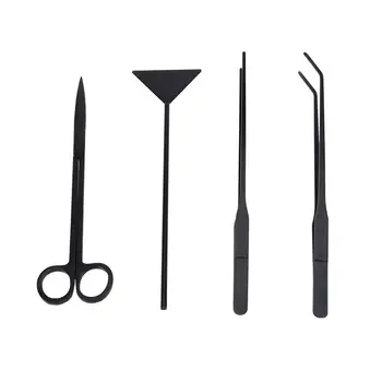 

4pcs/Set Aquatic Plant Tweezers And Scissors Spatula Tool Set Aquarium Fish Tank Tweezers Scissors Spatula Cleaning Tool