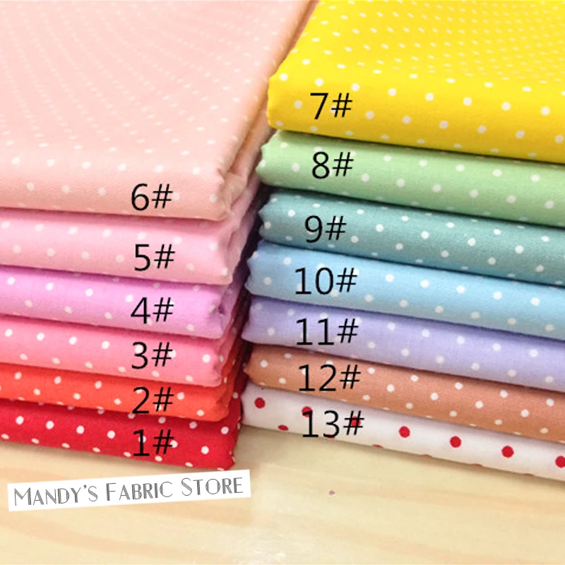 

Multiple colors 100% cotton 1.6 meters wide Small dots twill printed fabric handmade clothes bedding decorative cotton fabric