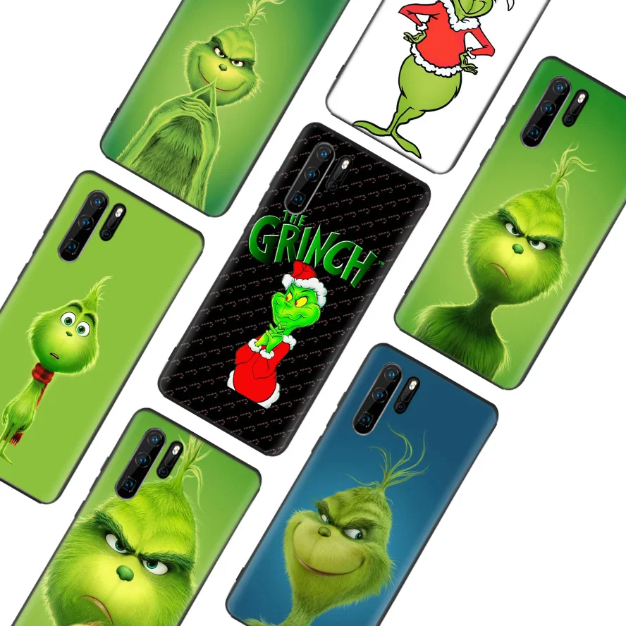 Зеленый Grinch Рождественский черный чехол для телефона huawei mate 30 20 10 P30 P20 P10 Pro Lite P Smart Z роскошный Coque Shell