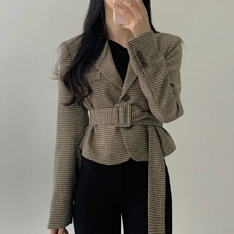 Новинка 2020 женский весенний модный приталенный Блейзер элегантный ретро