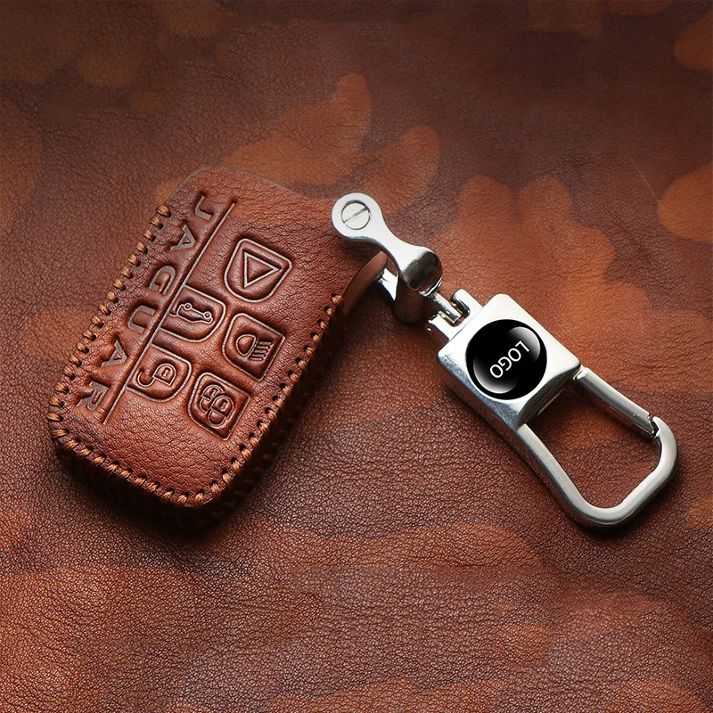 

Top layer leather Car Key Cover Case For Jaguar XE XJ XJL XF C-X16 V12 Guitar F X Typ Keycase Remote Key