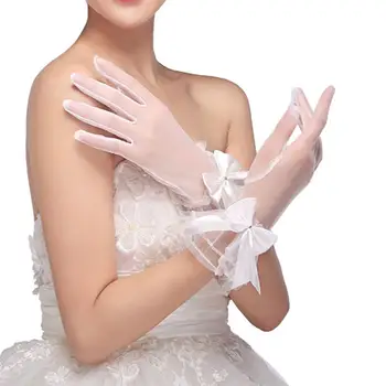 

1 Pair Mesh Wedding Gloves Short Wedding Gloves Women Bridal Gloves for Anniversary Dance Wedding Party