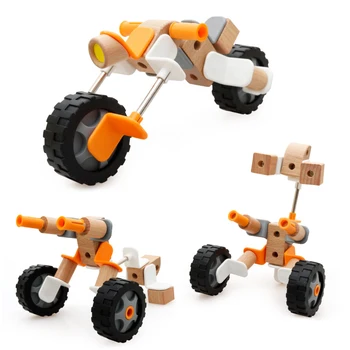 

Educational DIY 3D Wooden Puzzle Toys for Children motorcycle House Model Assembly Toy Gift for Boys Girls