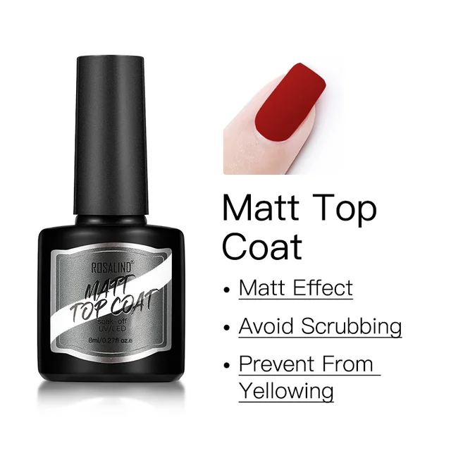 ROSALIND 8ml Gel Nail Polish Shiny Matte Effect Gel Polish For Manicure Nail Art Design Semi Permanent Painting Varnishes Gel RS17-MATT