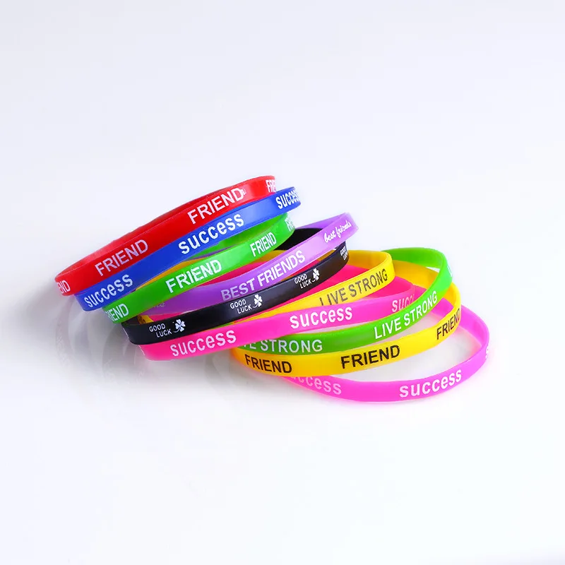 Спортивные браслеты с надписью "Best Friend", светящиеся силиконовые браслеты и браслеты для женщин, флуоресцентный резиновый фитнес-браслет