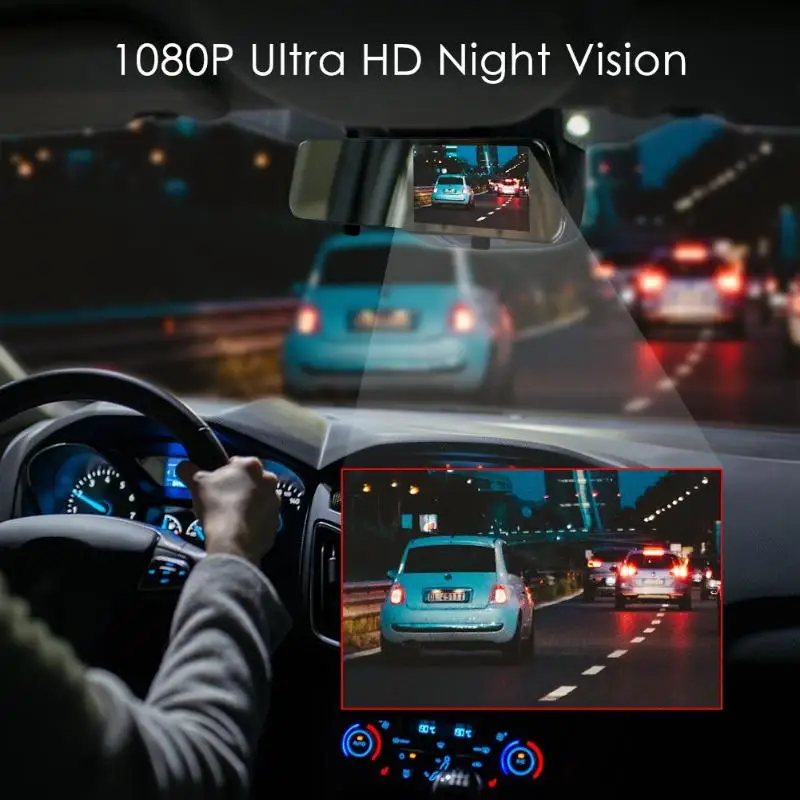 Anytek A6 1080P видеорегистратор для автомобиля зеркало заднего вида Автомобильная камера рекордер двойной объектив ADAS g-сенсор ночного видения видеорегистратор видеомагнитофон