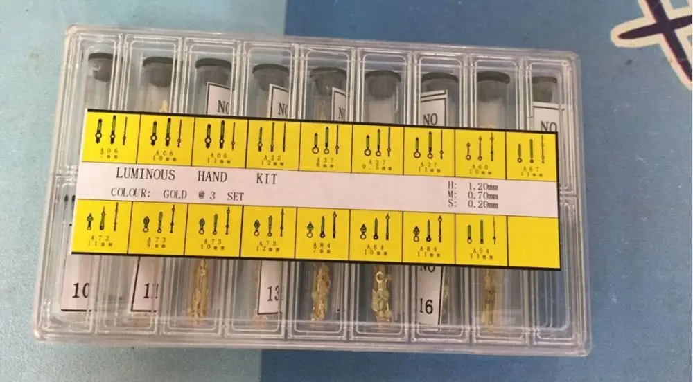 

51 Pairs Luminous Gold and Silver Watch Hand Set Dia 0.7 1.20 0.2mm