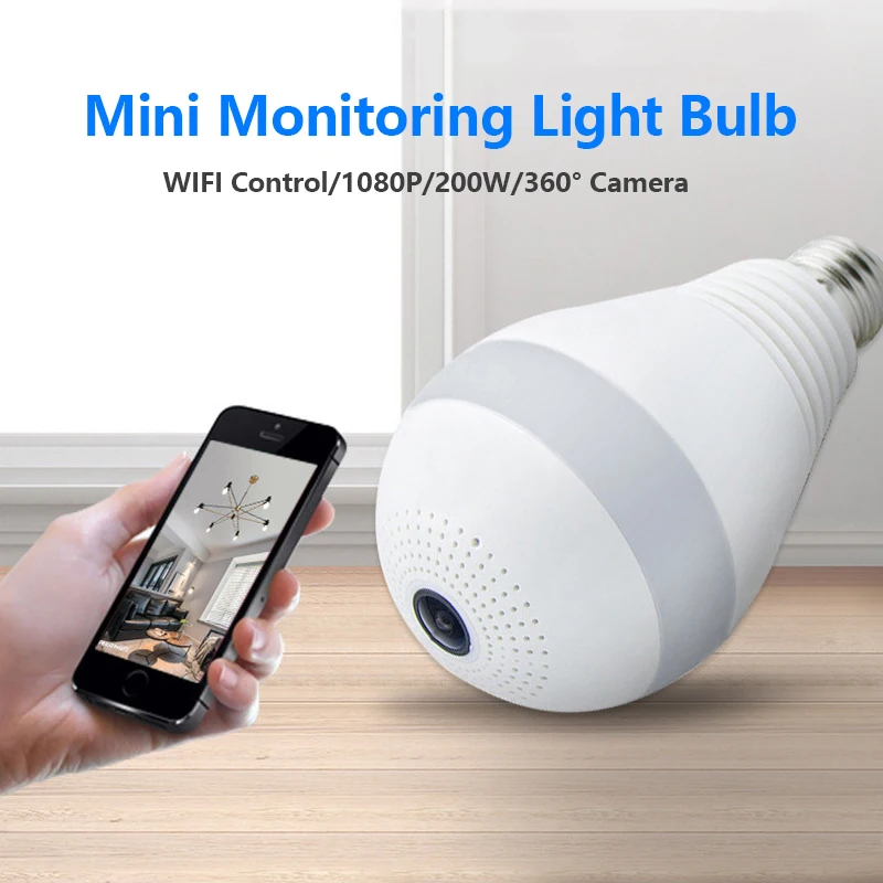1080P 2MP 360 Security wifi Camera Lamp Panoramic Bulb IP CCTV Video Surveillance Fisheye HD Night sight Two Way Audio AI ALARM |