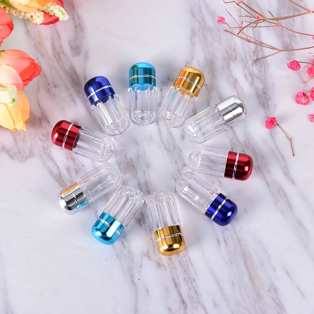 Mini Empty Gelatin Capsules Transparent Gel Caps WaterProof Plastic Box Bottle Case Holder Pill Case 1PC/5PCS/10PCS