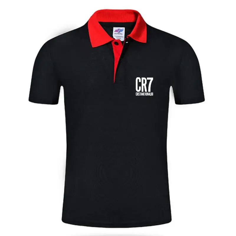 

Business Men 2019 Casual polo shirt Brand clothing Male New Summer CR7 Print polo Shirt Cotton Men Solid Polo Homme Men jersey