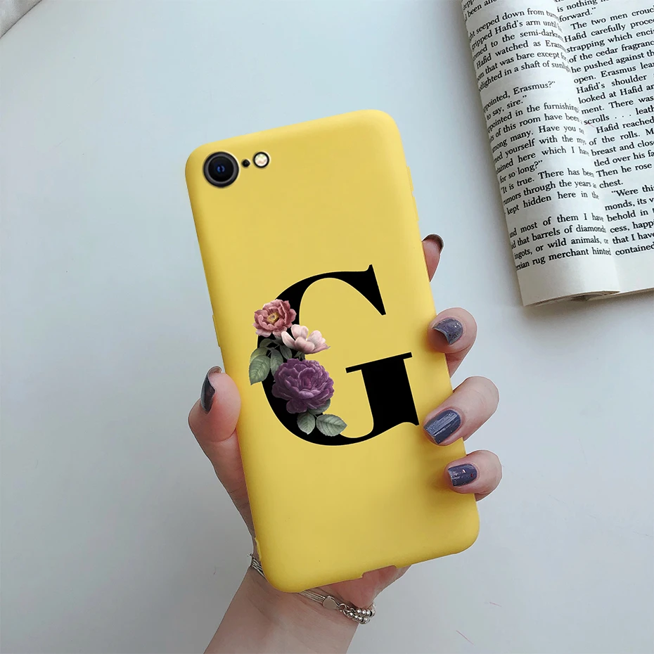 Alphabet Flower Silicone Phone Case – Soft, Stylish Bumper Cover
