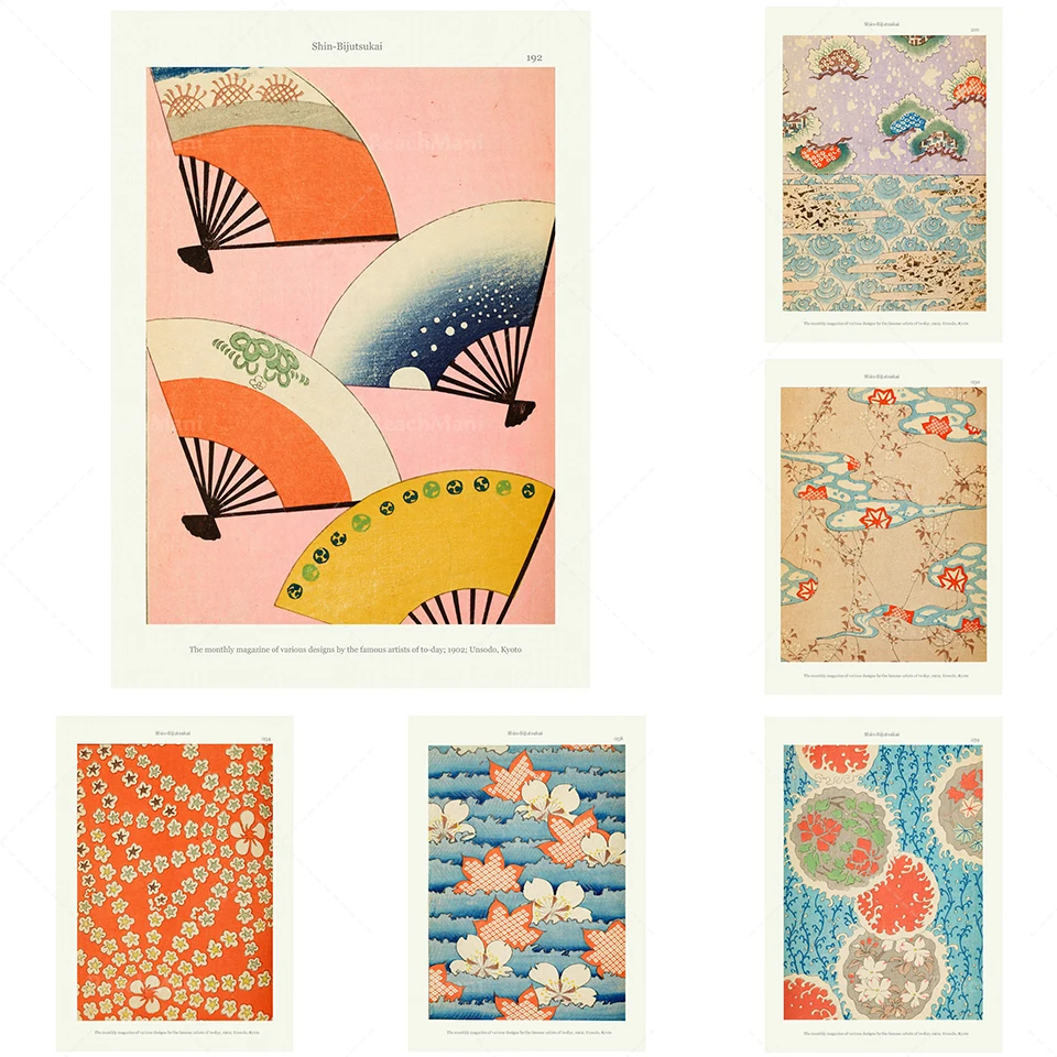 

Vintage Japanese 1902 Pattern Art Print Poster Wall Home Decoration