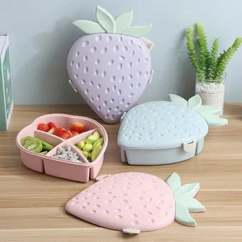 

Creative Apple Fruit Plate Candy Storage Box Container Living Room Wheat Straw Fruit Plate Organizer Dry Fruit Storage Bin